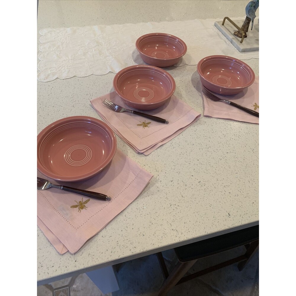 Set 4 Vintage Homer Laughlin Cereal Oatmeal Pasta 6 1/4" Bowls Fiesta Fiestaware